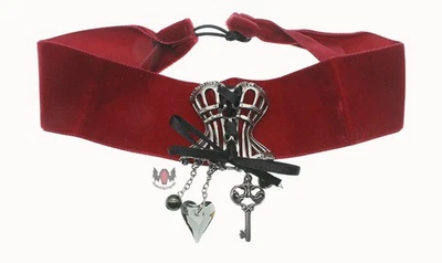 Alchemy Gothic St Cyr's Delight Choker Necklace P587 Velvet Corset Crystal Foto 1 de 4