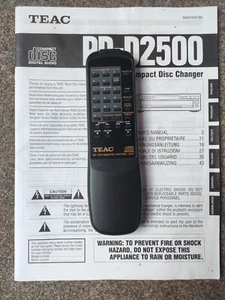 TEAC PD-D2500 Compact Disc Changer Bedienungsnaleitung + Fernbedienung RC-722 - Bild 1 von 5