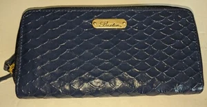 Buxton Double Ziparound Python Wallet, Navy - Picture 1 of 6