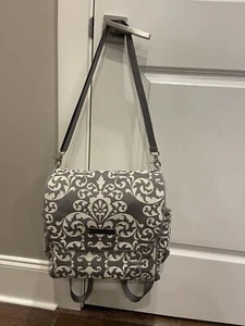 EUC Petunia Pickle Bottom Earl Gray Crossbody Backpack Style Diaper Baby Bag - Picture 1 of 12
