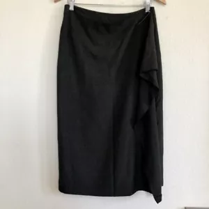Vintage Y2K Isabel De Pedro Mr. Cat Wool Wrap Midi Skirt Olive Green - Picture 1 of 5