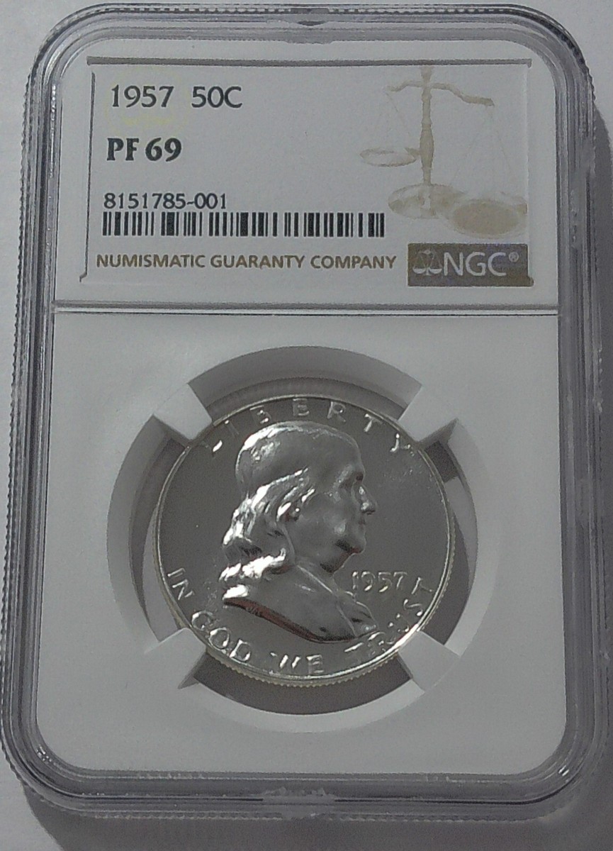 Grade PR 69 NGC 1957 Franklin Half Dollars (1948-1963) for
