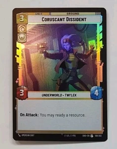STAR WARS UNLIMITED SHD #199 CORUSCANT DISSIDENT UNCOMMON UNIT FOIL PARALLEL - Picture 1 of 2