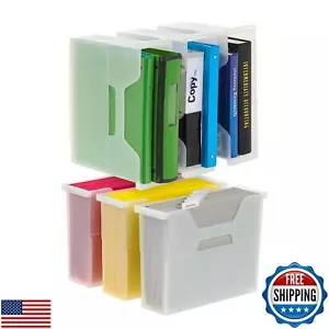 IRIS USA Small Portable Desktop File Box with Open Lid, 6 Pack, Side Handles, - Picture 1 of 5