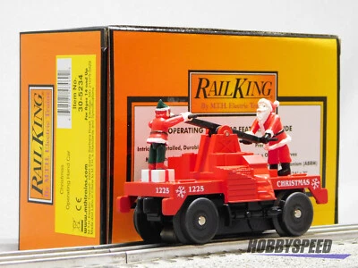 MTH RAILKING CHRISTMAS OPERATING HAND CAR SANTA elves GANDY DANCER 30-5234 NEW - Image 1 of 4