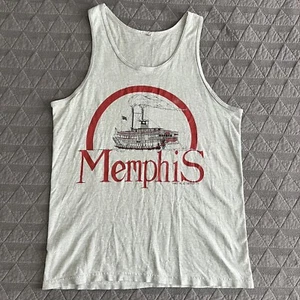 Vtg 90s Memphis Booze Cruise River Queen Riverboat Tourist Tank Top Medium - Picture 1 of 6