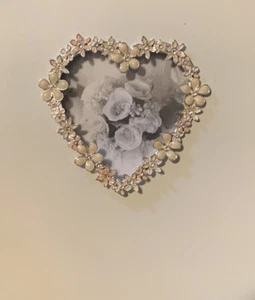 Wedding Photo Album Floral And Heart Rhinestone Decor Ceramic Plastic Picket New - Picture 1 of 8