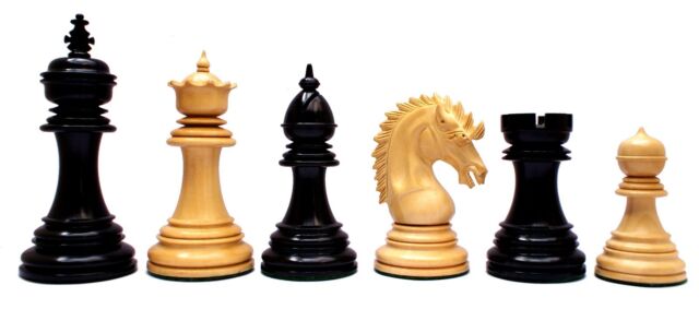 The Arthurian Series 4.4 Luxury Artisan Ebony Wood Chess Pieces