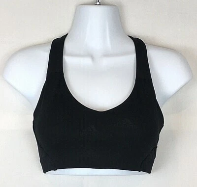 Sujetador deportivo Adidas para mujer negro con logotipo con tiras en la espalda talla XS Foto 1 de 4