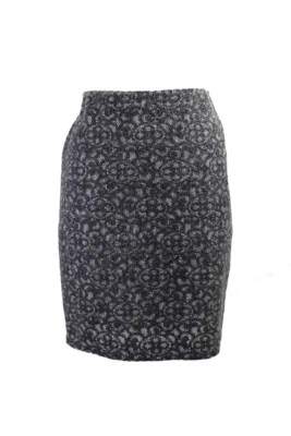 Studio M Charcoal Fuzzy Lace Skirt S - Image 1 of 3