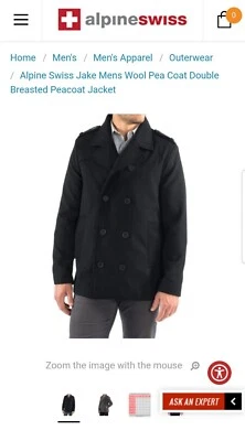 Alpine Swiss Herren-Peacoat aus Wolle, zweireihig Gr.M - Image 1 of 4