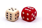 2x vintage GDR dice game dice red & white (2 pieces) 