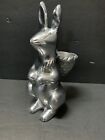 Pottery Barn EASTER BUNNY Silver Votive Candle Holder w/ Basket Holiday Gift NEW