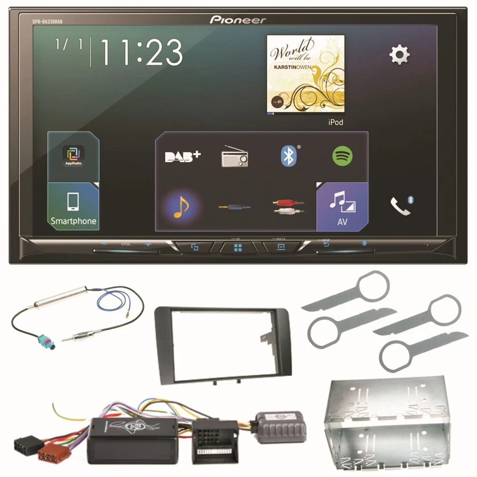 Pioneer SPH-DA230DAB Bluetooth Carplay Android Auto Einbauset für Audi A3 8P 8PA - Bild 1 von 1