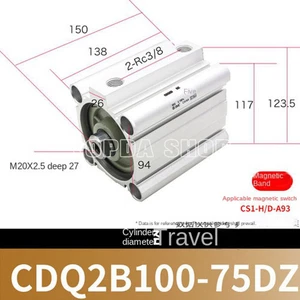 cilindro basso profilo CDQ2B100-75DZ - Foto 1 di 1