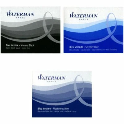 WATERMAN Tintenpatrone Standard blau schwarz blauschwarz 8 Stück [wählbar]