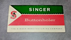 Original Vintage 1960 SINGER Buttonholer Instruction Manual 489500 or 489510 - Imagen 1 de 6