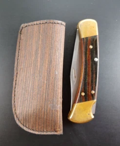 Buck 110 knife sheath Handmade Pocket Knife Pouch Ergo Wenge Wood Case 6265 - Picture 1 of 12