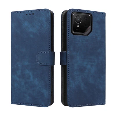 Funda tipo billetera de cuero retro abatible con soporte para tarjeta para teléfono Asus ROG Phone 9 Pro Foto 1 de 4