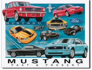 Ford Mustang Chronology metal lata pasado y presente decoración de pared garaje para el hogar #1272 - Imagen 1 de 1