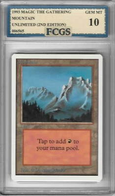 1993 MTG Unlimited (2nd Edition) Mountain Graded FCGS 10 GEM MINT!!! - Image 1 of 2