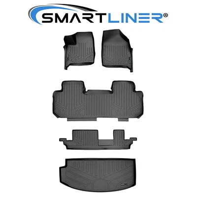 SMARTLINER Floor Mats 3 Rows and Cargo Liner Bundle for 2018-2022 Enclave Black - Imagem 1 de 4