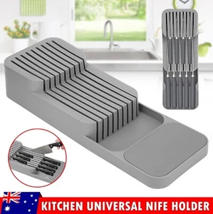 Kitchen Drawer Organiser Tray Knife Block Cabinet Insert Utensil Storage Holder - Picture 1 of 11