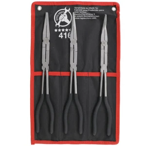 JEU DE 3 PINCES A BEC LONGUES A DOUBLE ARTICULATION - Photo 1/2