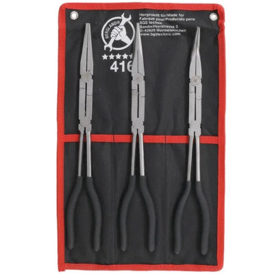 JEU DE 3 PINCES A BEC LONGUES A DOUBLE ARTICULATION - Photo 1/2