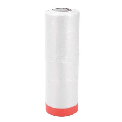 Pre-Taped Masking Film 2500x110cm / 82.02ftx43.31" 1pc Plastic Cover White Red Foto 1 de 4