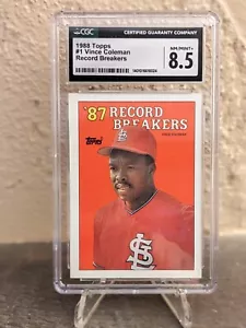1988 Vince Coleman Record Breakers Topps #1 - St Louis Cardinals - CGC 8.5 - Picture 1 of 2