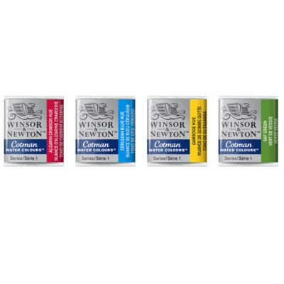 Winsor & Newton Cotman Aquarellfarbe 48 verfügbare halbe Pfannenfarben