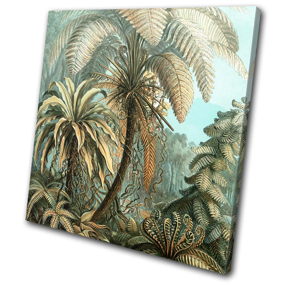Botanical Tropical Vintage Floral SINGLE Leinwand Wand Kunst Bild drucken - Bild 1 von 1