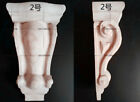 A Pair Unpainted Wood Corbel Hand-Carved Solid Onlay