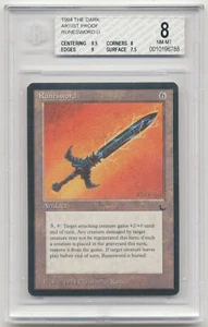 Graded Runesword Proof BGS 8 The Dark Artist Christopher Rush MTG AP Misprint! - Picture 1 of 2