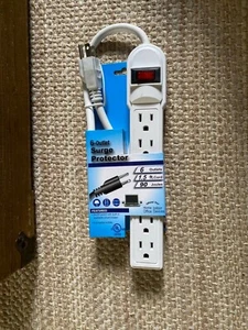 6 Outlet Power Strip Surge Protector 15A 125V 90J - Picture 1 of 2