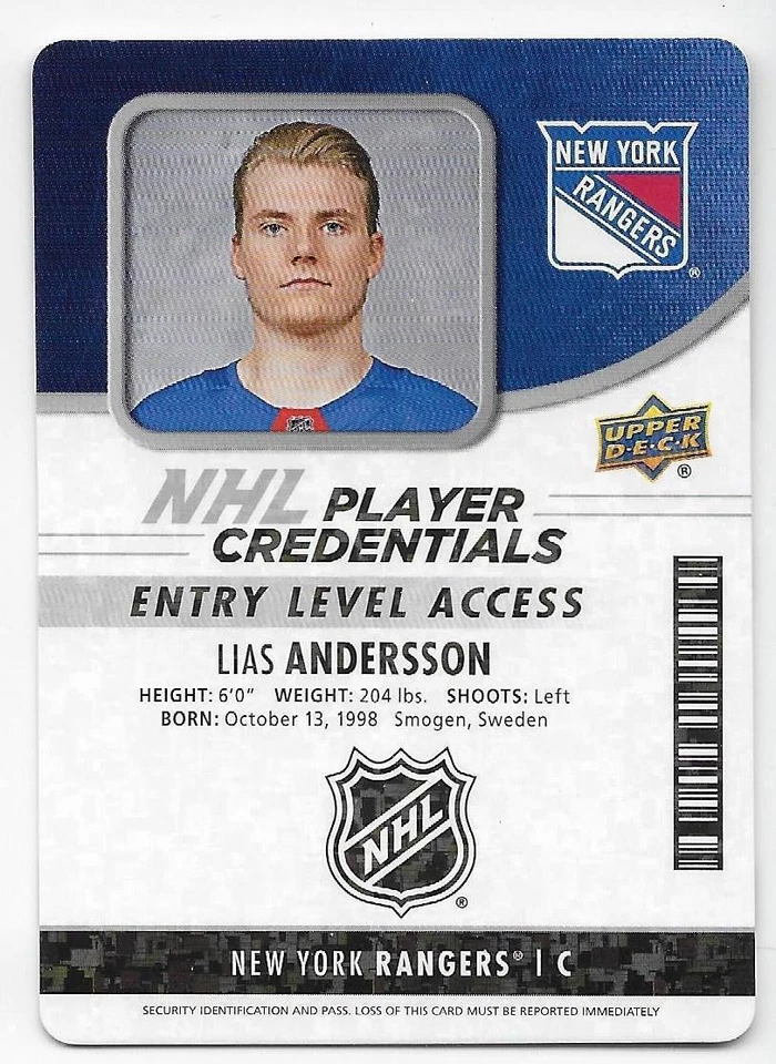 18/19 UD MVP NHL PLAYER CREDENTIALS ENTRY LEVEL (#NHLET-NHLZA) U-Pick List - Image 1 of 1