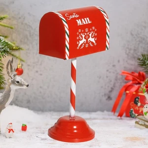 Christmas Mailbox Iron Present Christmas Decoration for Home Xmas Front Door - Picture 1 of 7