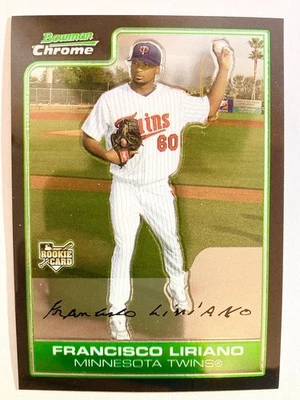 Tarjeta de novato Bowman 2006 cromada #218 Francisco Liriano RC Twins Pirates Star Foto 1 de 2
