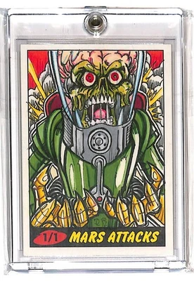 2012 Topps Heritage Mars Attack 1/1 Sketch Card - Image 1 of 2