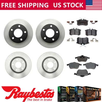 Se adapta a rotores de freno delanteros traseros y pastillas de freno metálicas para Volkswagen Passat 1998 Foto 1 de 4