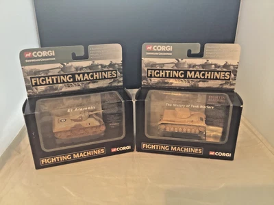 CORGI FIGHTING MACHINES CS90079  & CS90107 EL ALAMEIN SHERMAN & PZKW MKIV  BOXED - Image 1 of 4