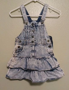 Vintage Girls Denim Overalls Skirt Size 6 Used As-Is - Picture 1 of 9