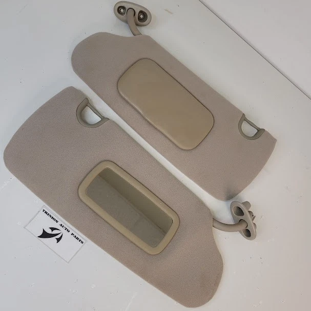 2001-2003 Dodge Durango Sun Visors Cloth Mirror Beige Pair OEM - Image 1 of 3