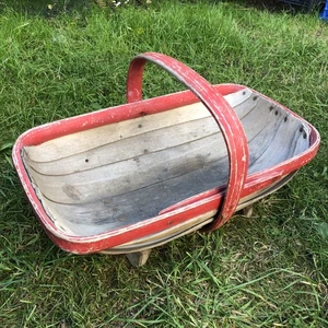 Auténtico Trug Vintage Sussex Jardineros Trug Madera Dividida Jardín Cosecha 16 Pulgadas - Imagen 1 de 12