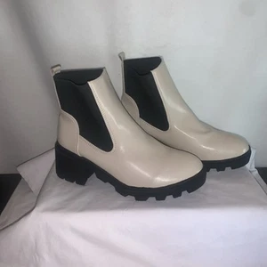 Botines Chelsea con plataforma sin cordones blancos/crema talla 40 para mujer, fuera de marca - Imagen 1 de 7
