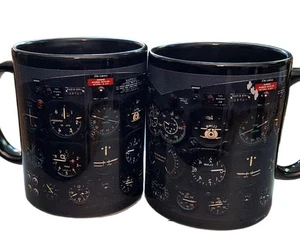 Juego de dos tazas de té de café de 12 onzas con panel de instrumentos para aviones - Imagen 1 de 6