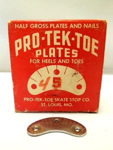 VTG FULL BOX PRO-TEK-TOE & HEEL SHOE PLATES FOR SKATE STOP CO. ST. LOUIS, MO. - Picture 1 of 9