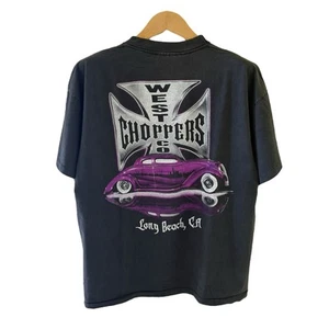 Vintage West Coast Choppers Chrome Purple Coup Car Black Tee REPRINT XL - Bild 1 von 5