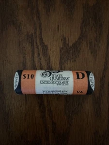 2000 D Virginia State Quarter Unopened "Beautiful" Orange US Mint Coin Roll. - Picture 1 of 5